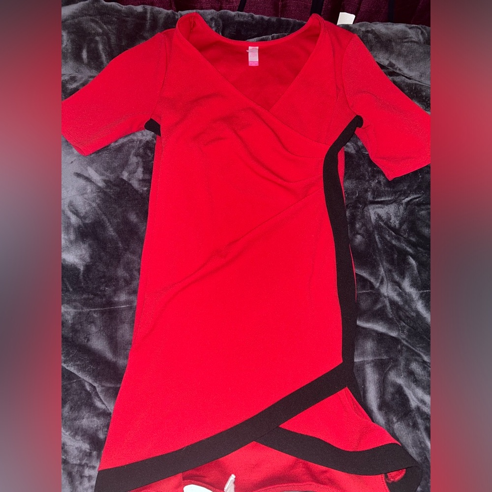 Red Dress w/ Black Stripes